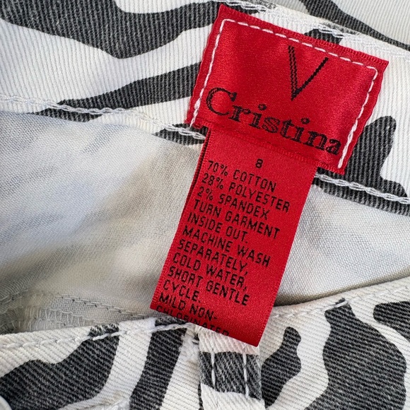 V Cristina Black and White Zebra-Print Straight Jeans - Picture 12 of 12